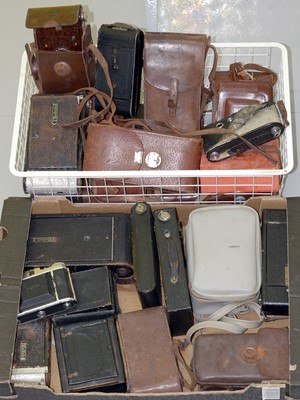 Lot 364 - Two Trays of Folding & Other Vintage Cameras