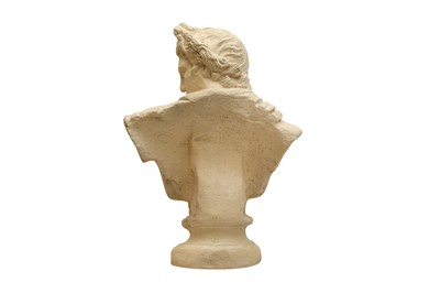 Lot 856 - A PAINTED PLASTER BUST OF APOLLO