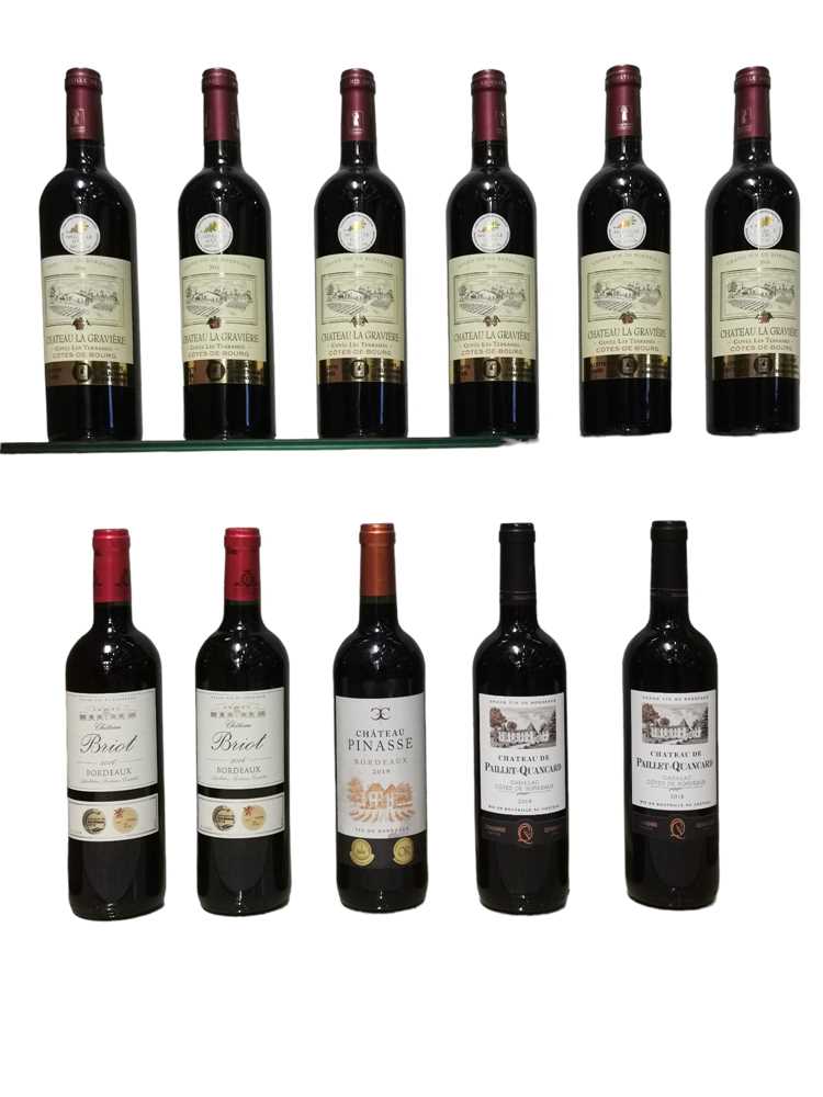 Lot 65 - Assorted red Bordeaux, to include: Chateau Pinasse, 2019, one bottle and nine others