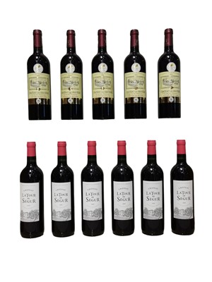 Lot 69 - Chateaux La Graviere, Les Terasses, Cotes de Bourg, 2016, five bottles and six others