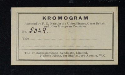 Lot 397 - A Rare Ives Stereo Kromogram. Circa 1898.