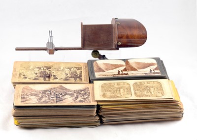 Lot 399 - Holmes Type Stereo Viewer & approx 150 Stereo Cards.