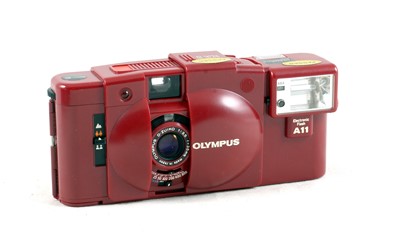 Lot 57 - A Boxed "Heart Red" Olympus XA2 Compact Camera.