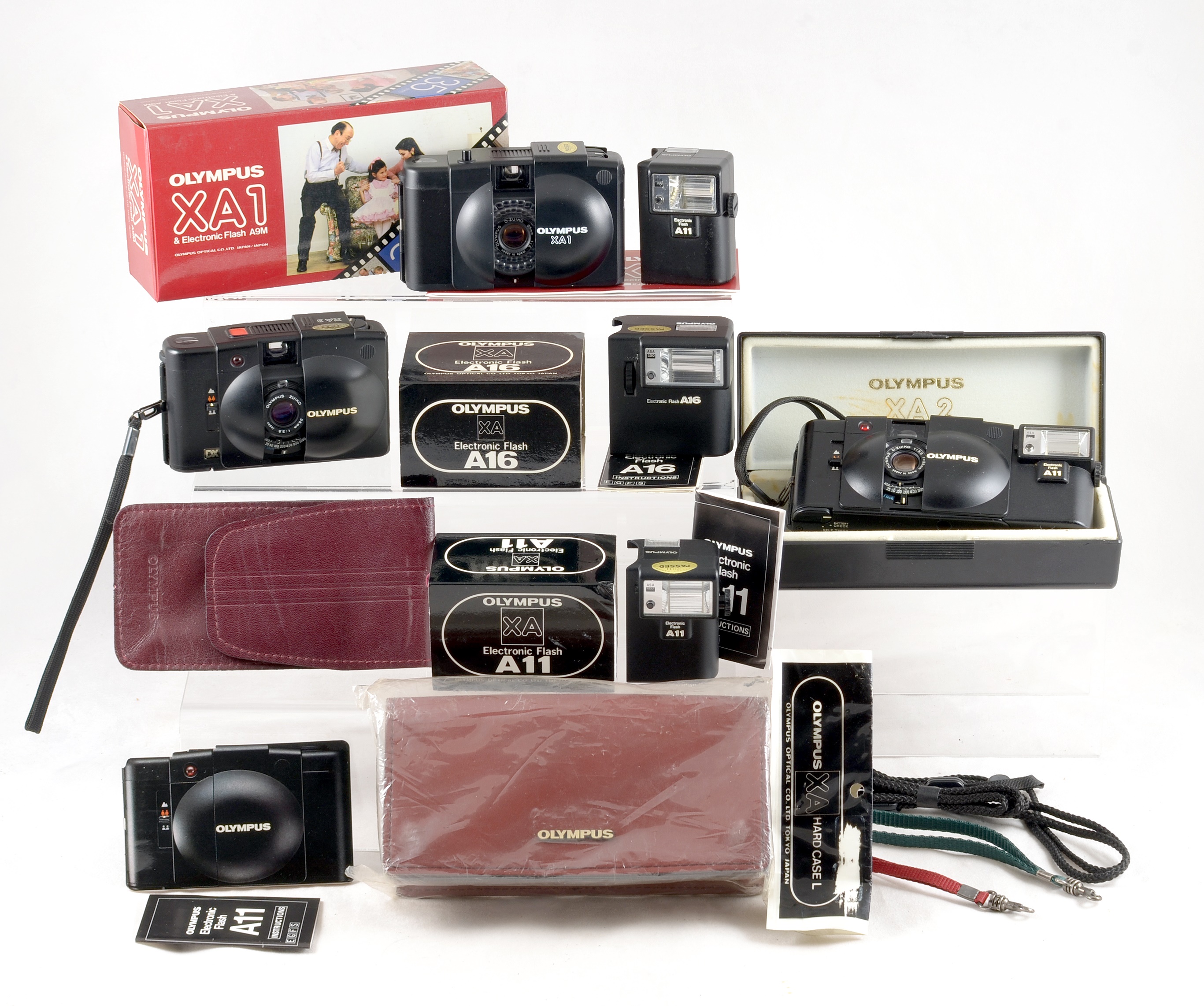 Lot 62 - An End Lot of Olympus XA Series Cameras &