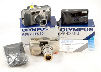 Lot 155 - Group of Three Good Olympus Compact Cameras.
