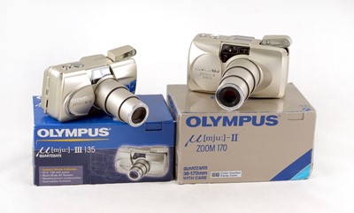 Lot 109 - Olympus MJU II Zoom 170 & MJU III 135 Compact Cameras.