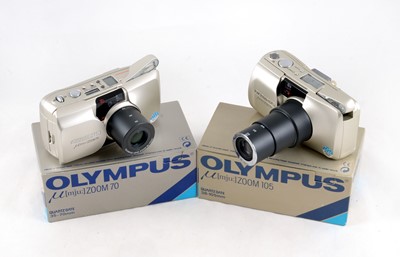 Lot 157 - Olympus MJU Zoom 70 & 105 Compact Cameras.