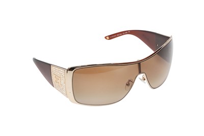 Lot 195 - Escada Brown Embellished Shield Sunglasses