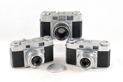 Lot 92 - A Group of Three Olympus 35-S Rangefinder Cameras.