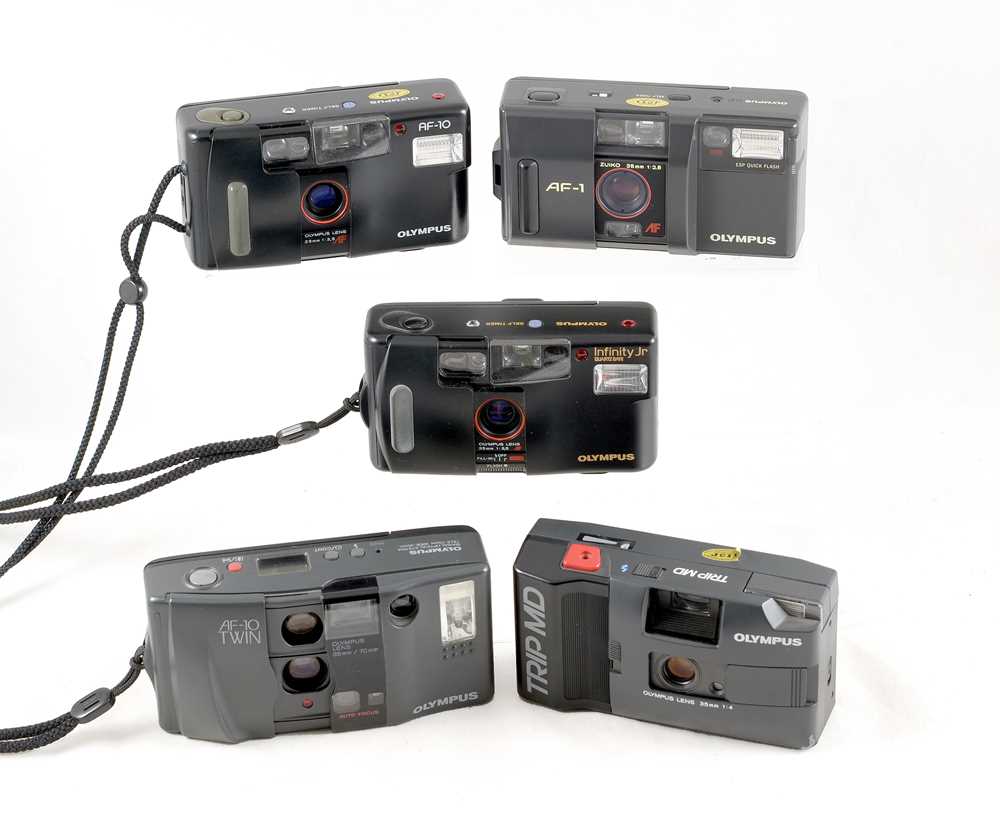 Click Point Camera Lot 65 - Five Olympus Point-and-Shoot Compact Cameras.