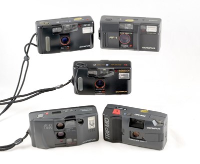 Lot 65 - Five Olympus Point-and-Shoot Compact Cameras.