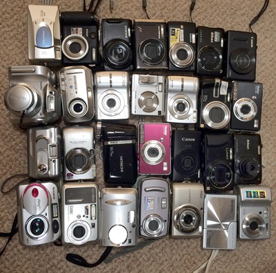 Lot 447 - A Group of 28 Digital Cameras for SPARES or REPAIR.