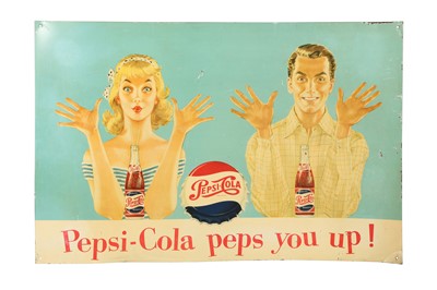 Lot 532 - AN AMERICAN PEPSI-COLA ADVERTISING SIGN, CIRCA 1950s