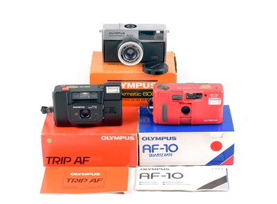 Lot 67 - Group of Three Boxed Olympus Compact Cameras.