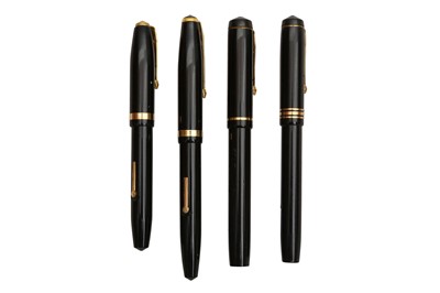 Lot 773 - A GROUP OF FOUR BLACK CONWAY STEWART FOUNTAIN PENS