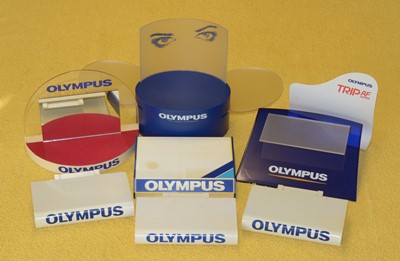 Lot 108 - Group of Olympus Point-of-Sale Advertising Display Stands.