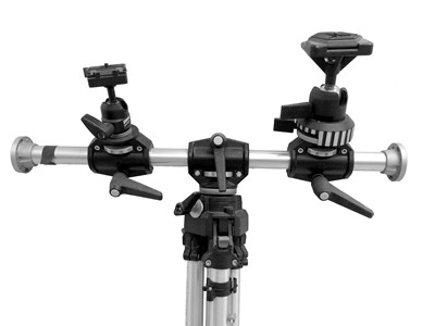 Lot 426 - A Large Manfrotto Tripod with Cross-Pole and 2 B&S Heads