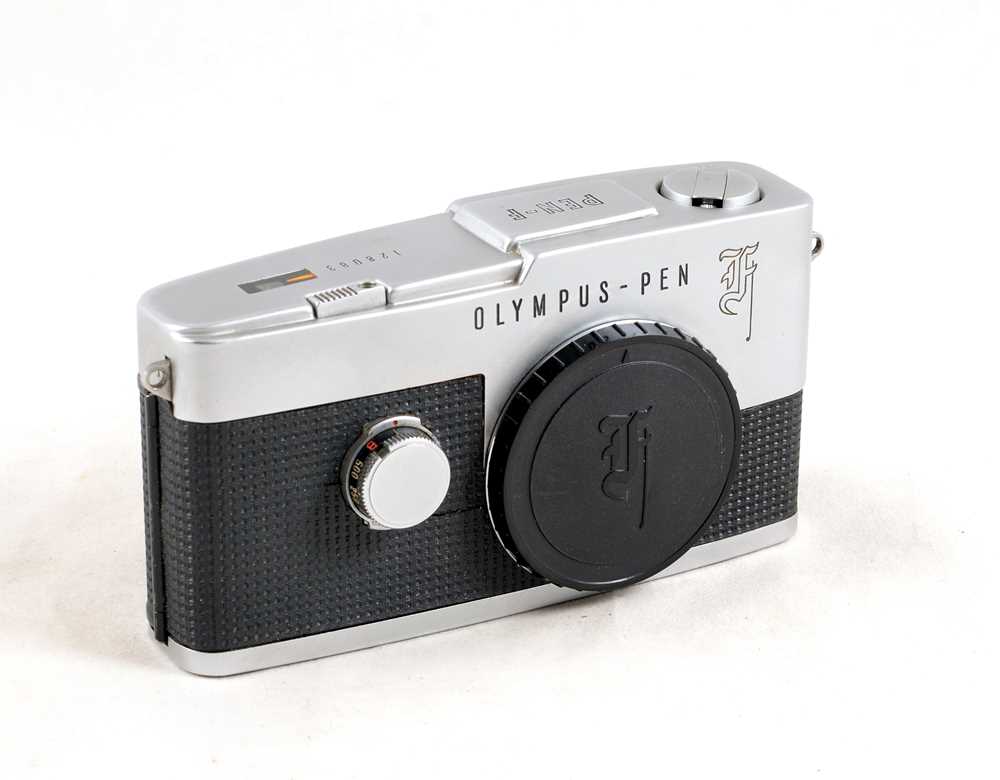 Lot 118 - Early Olympus "Gothic" Pen F Half Frame Body (Double Stroke).