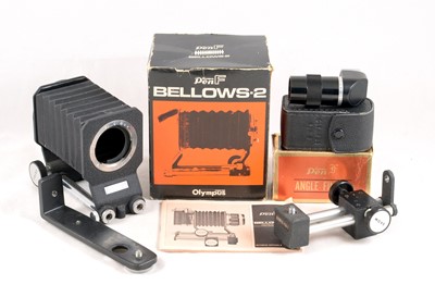 Lot 140 - Olympus Pen F Bellows 2 Units & Other Accessories.
