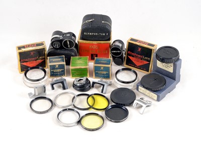 Lot 150 - A Selection of Olympus Pen F Accessories, inc Working Exposure Meters etc.