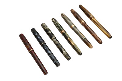 Lot 759 - A GROUP OF SEVEN WATERMAN FOUNTAIN PENS