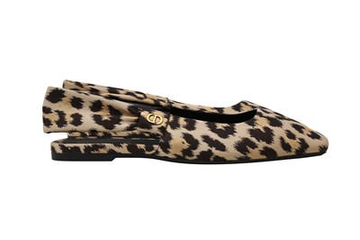 Lot 492 - Christian Dior Leopard Mizza Sling Back Ballet Flat - Size 38