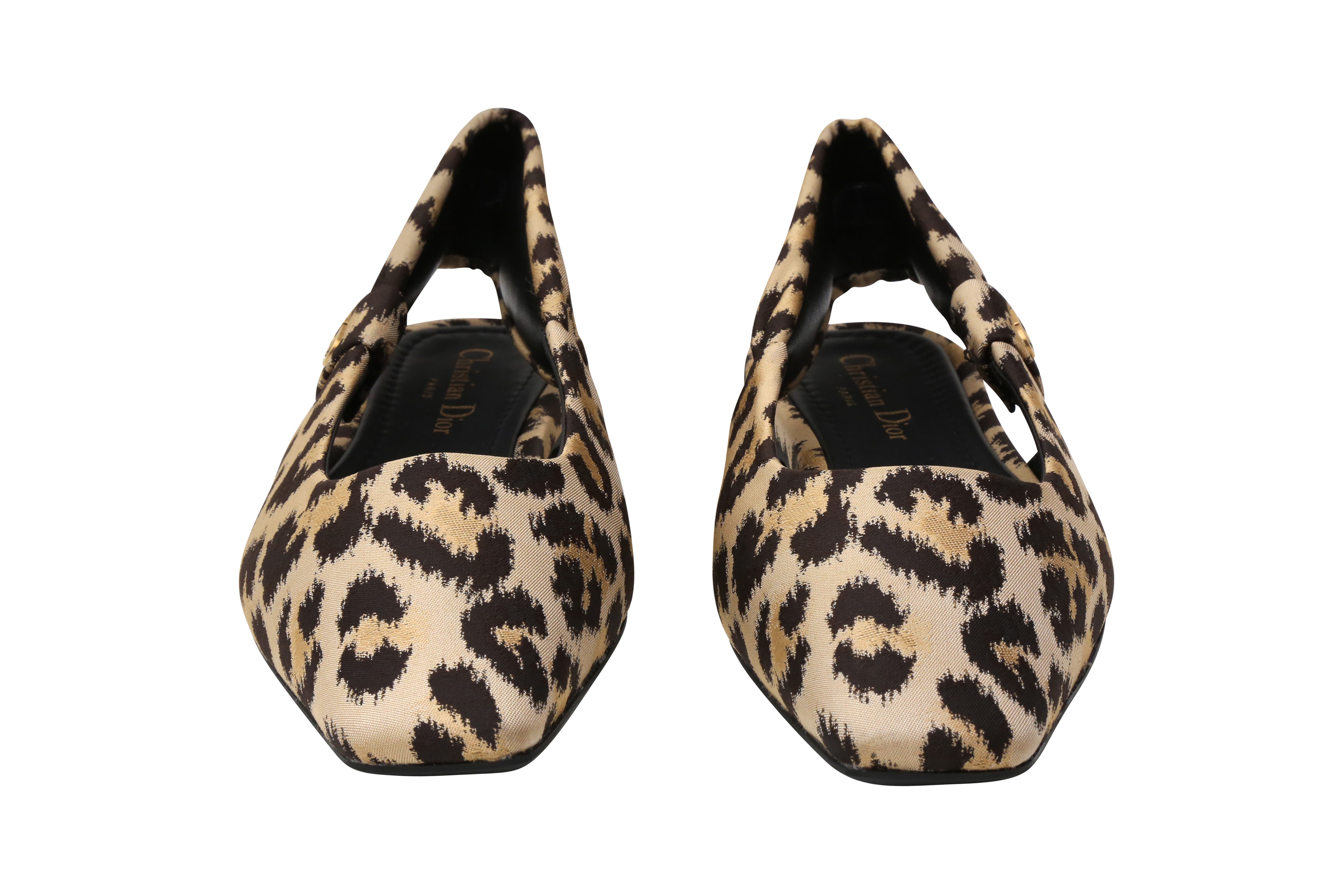 Lot 492 - Christian Dior Leopard Mizza Sling Back