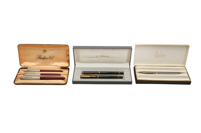 Lot 781 - A COLLECTION OF CASED PARKER PENS