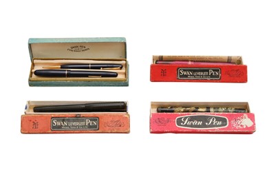Lot 784 - A GROUP OF FIVE SWAN FOUNTAIN PENS