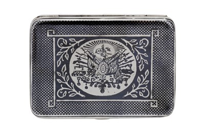 Lot 430 - An early 20th century Armenian silver and niello cigarette case, Van circa 1900