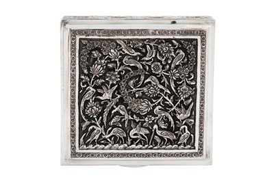 Lot 458 - A late 20th century Persian (Iranian) silver cigarette box, Isfahan circa 1970