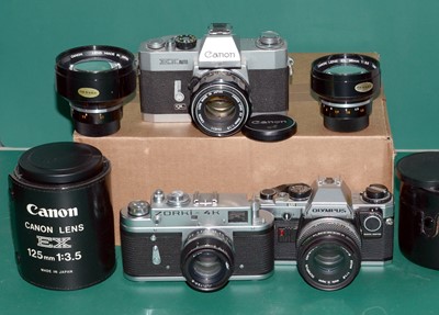 Lot 442 - 3-Lens Canon EX Auto Outfit & Other Cameras