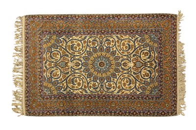 Lot 871 - AN EXTREMELY FINE PART SILK ISFAHAN RUG