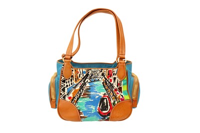 Lot 201 - Prada Blue Canapa St Venez Small Shoulder Bag