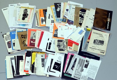 Lot 435 - Box of Approx 100 Cameras & Lens Manuals & Instruction Leaflets.