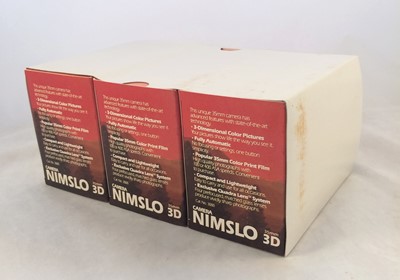 Lot 380 - A Second "Trade Pack" of 3 NOS Nimslo Lenticular Cameras.