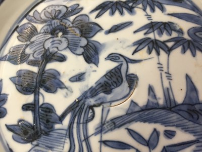 Lot 49 - TWO CHINESE BLUE AND WHITE SWATOW 'PHOENIX' DISHES