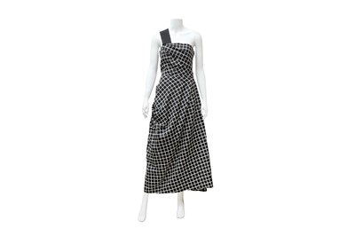 Lot 697 - Dries Von Noten Silk Check Voluminous Dress - Size 40