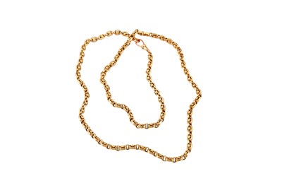 Lot 134 - A gold fancy-link necklace