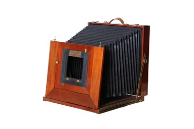 Lot 242 - An Unmarked 11 x 14" Mahogany & Brass Field Camera