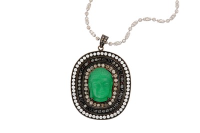 Lot 74 - From the Private Collection of the late Jackie Collins | A diamond pendant necklace