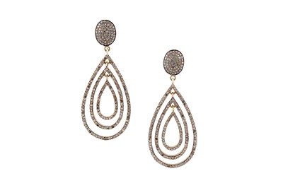 Lot 68 - From the Private Collection of the late Jackie Collins | A pair of diamond earrings