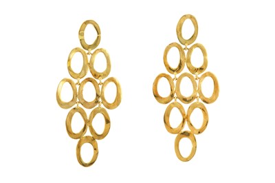 Lot 73 - From the Private Collection of the late Jackie Collins | A pair of pendent earclips