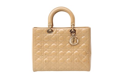 Lot 498 - Christian Dior Beige Large Lady Dior Bag