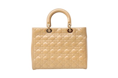 Lot 498 - Christian Dior Beige Large Lady Dior Bag