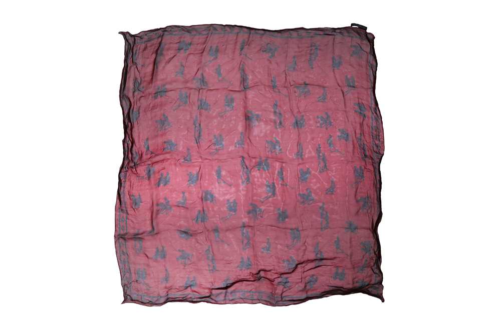 Lot 300 - Alexander McQueen Burgundy Kama Sutra Silk Print Scarf