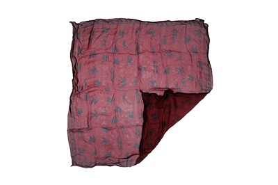 Lot 300 - Alexander McQueen Burgundy Kama Sutra Silk Print Scarf