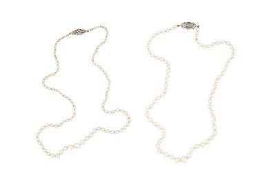 Lot 33 - TWO CULTURED PEARL NECKLACES