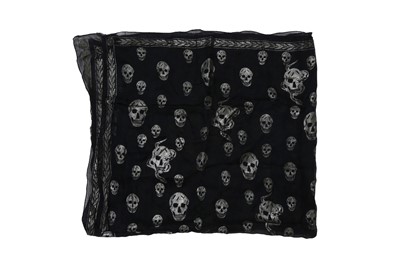 Lot 820 - Alexander McQueen Black Silk Skull Print Scarf