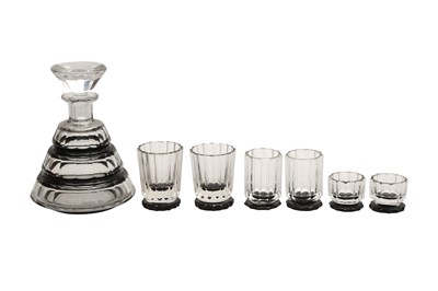 Lot 513 - AN ART DECO CRYSTAL DECANTER SET